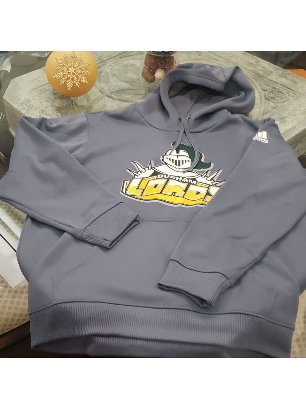 ADIDAS MEN'S GRAY HOODIE NEW XL WITH FLEECE LINING